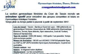 #GymFéminine - Le Cran recrute
