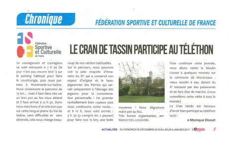 #Rando - Le cran participe au Telethon 2016